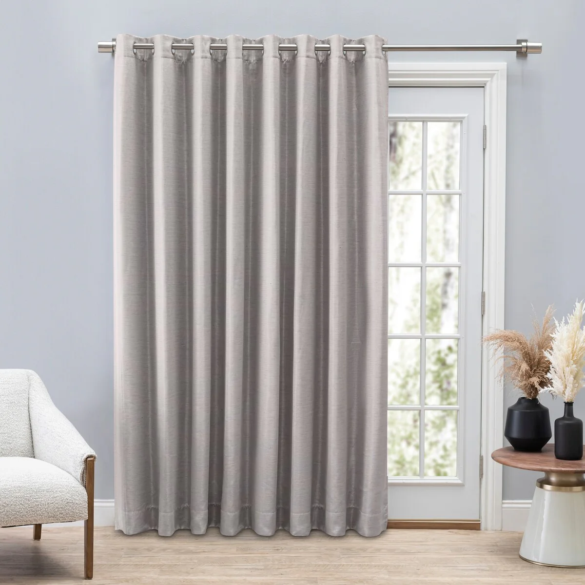 Porch & Den Grass Cloth Grommet Patio Panel - 110 x 84