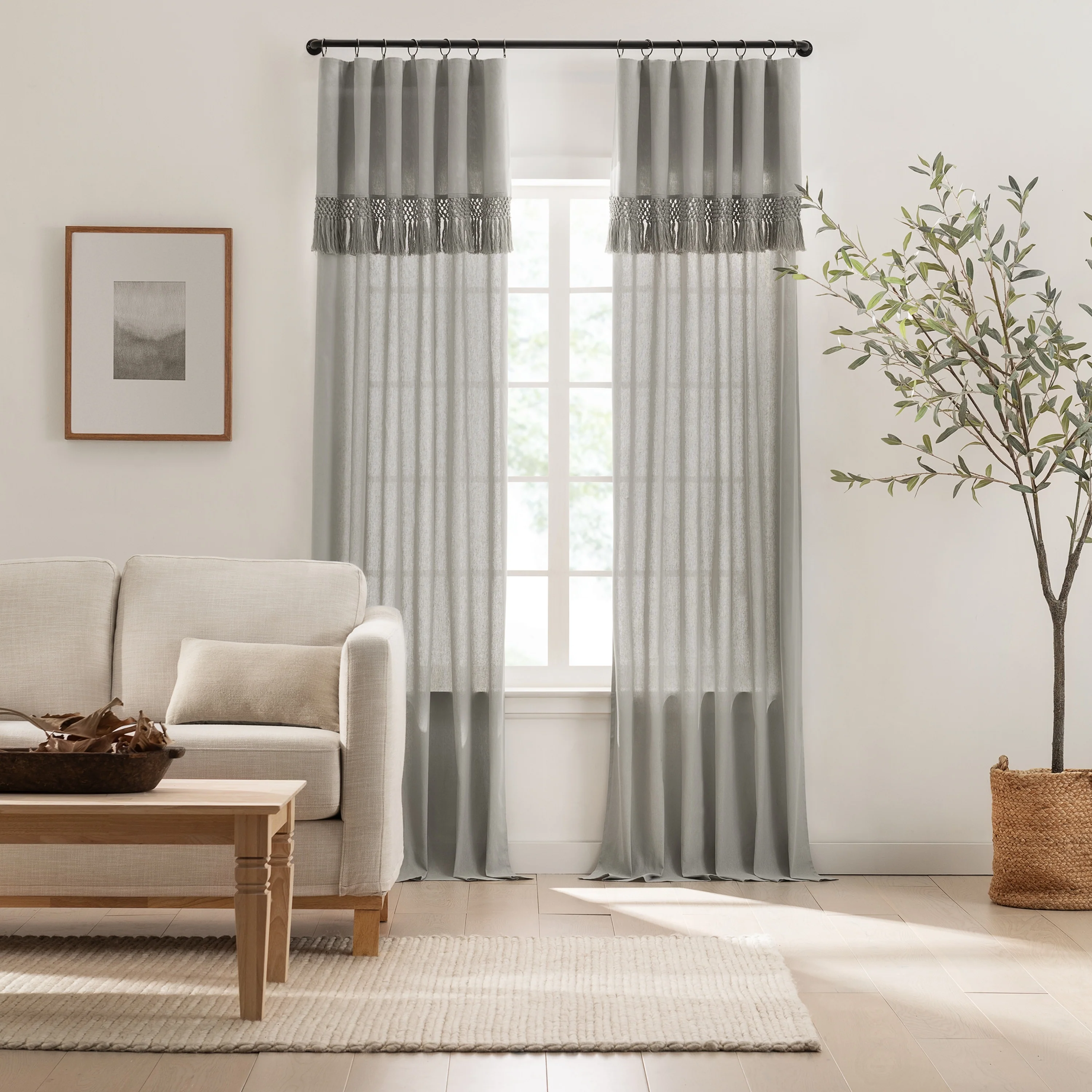 Light Filtering Ringed Window Curtain Panel